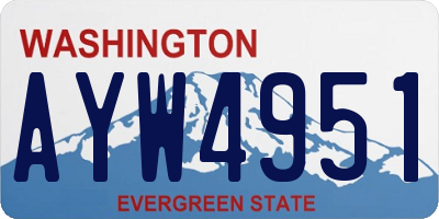 WA license plate AYW4951