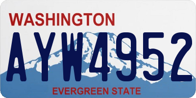 WA license plate AYW4952