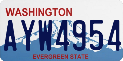 WA license plate AYW4954