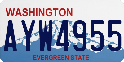 WA license plate AYW4955