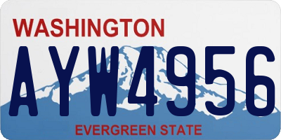 WA license plate AYW4956
