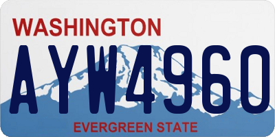 WA license plate AYW4960