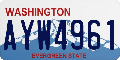 WA license plate AYW4961