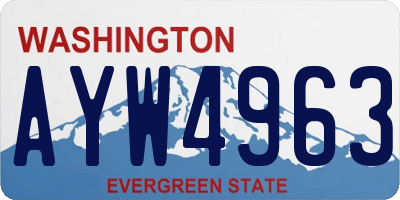 WA license plate AYW4963