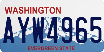 WA license plate AYW4965