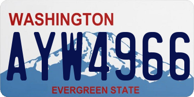 WA license plate AYW4966