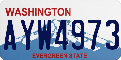 WA license plate AYW4973