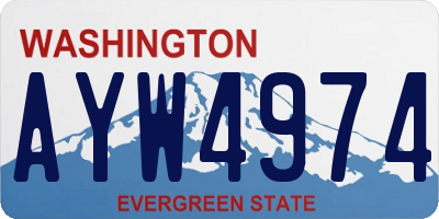 WA license plate AYW4974