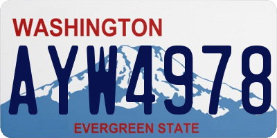 WA license plate AYW4978