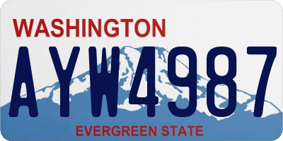 WA license plate AYW4987
