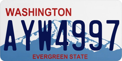 WA license plate AYW4997
