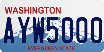 WA license plate AYW5000