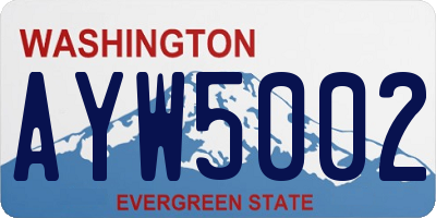 WA license plate AYW5002