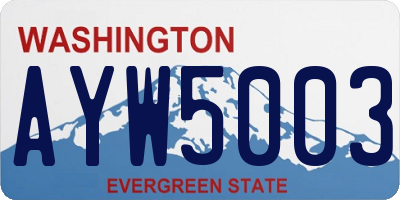 WA license plate AYW5003