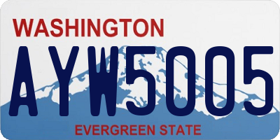 WA license plate AYW5005