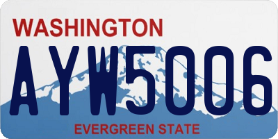 WA license plate AYW5006