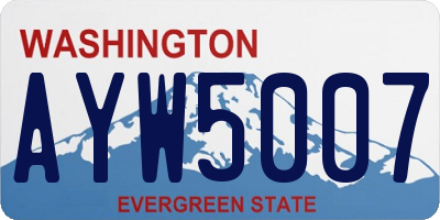 WA license plate AYW5007