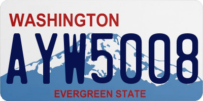 WA license plate AYW5008