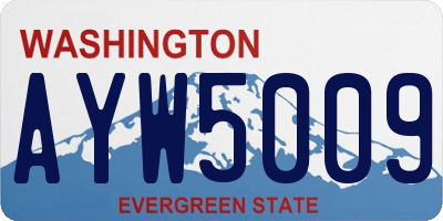 WA license plate AYW5009