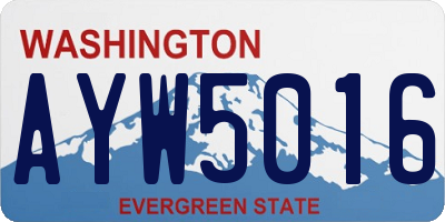 WA license plate AYW5016