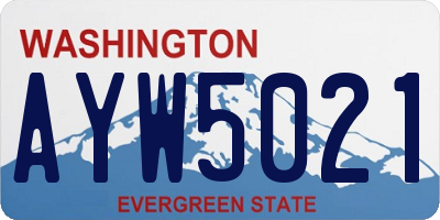 WA license plate AYW5021