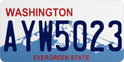 WA license plate AYW5023