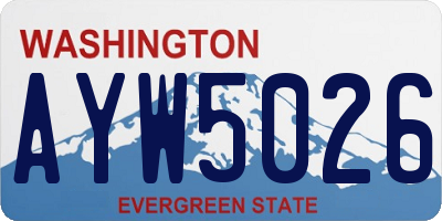 WA license plate AYW5026