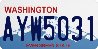 WA license plate AYW5031