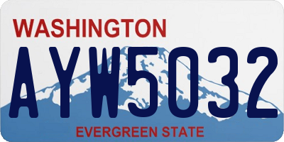 WA license plate AYW5032