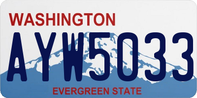 WA license plate AYW5033