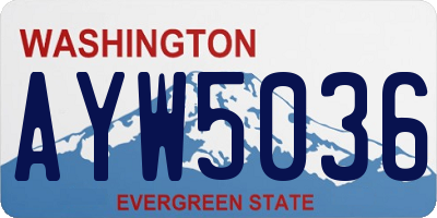 WA license plate AYW5036