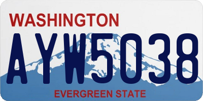 WA license plate AYW5038