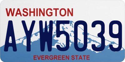 WA license plate AYW5039