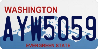 WA license plate AYW5059