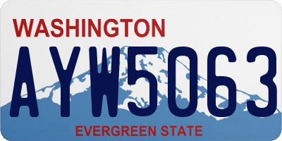 WA license plate AYW5063