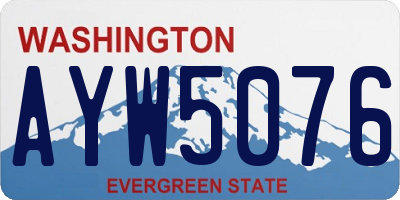 WA license plate AYW5076