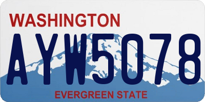 WA license plate AYW5078