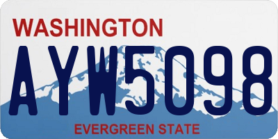 WA license plate AYW5098