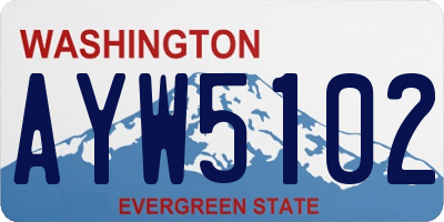 WA license plate AYW5102