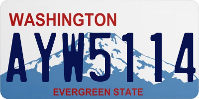 WA license plate AYW5114