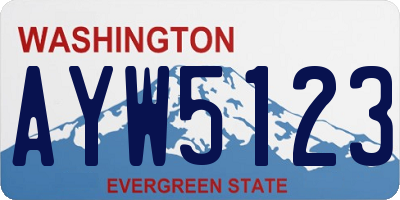 WA license plate AYW5123