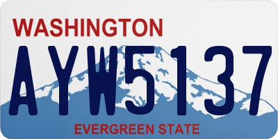 WA license plate AYW5137