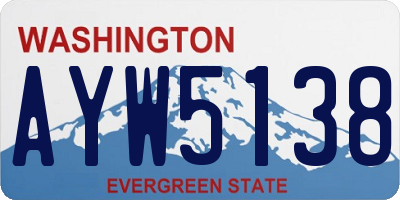 WA license plate AYW5138