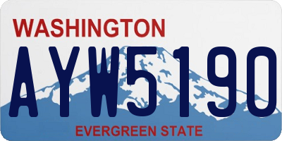 WA license plate AYW5190