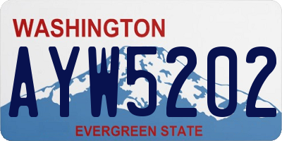 WA license plate AYW5202