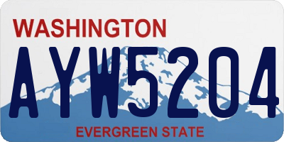 WA license plate AYW5204