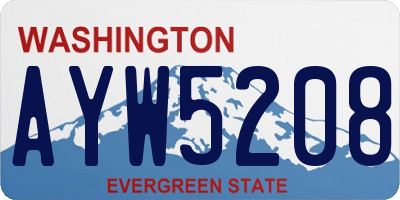 WA license plate AYW5208