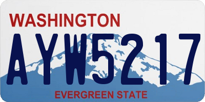 WA license plate AYW5217