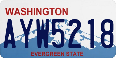 WA license plate AYW5218