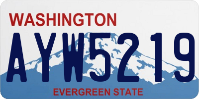 WA license plate AYW5219